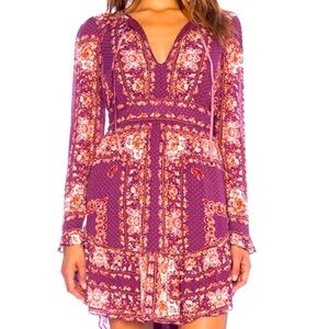 FREE PEOPLE Revolve Berry Bridget the Peasant Mini Tunic Dress sz M